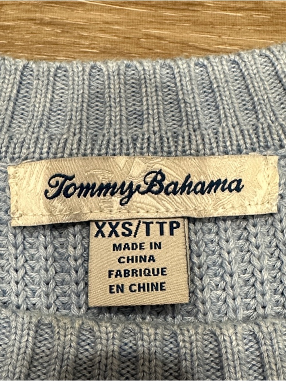Tommy Bahama Light Blue Palm Tree Crewneck Sweater - Picture 2 of 9